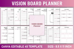 Editable Vision Board Planner Canva Graphic by KDP GALLERY · Creative ...