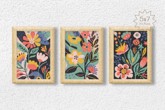 Flowers Cross Stitch Pattern Bundle PDF