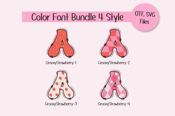 Groovy Strawberry Font PNG with transparent background - Preview 1
