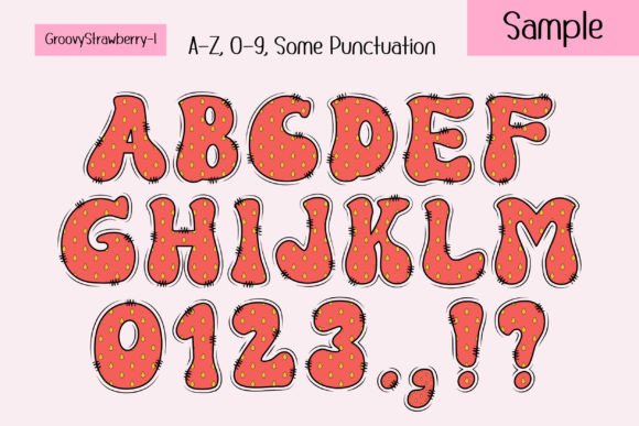 Groovy Strawberry Font PNG with transparent background - Preview 2