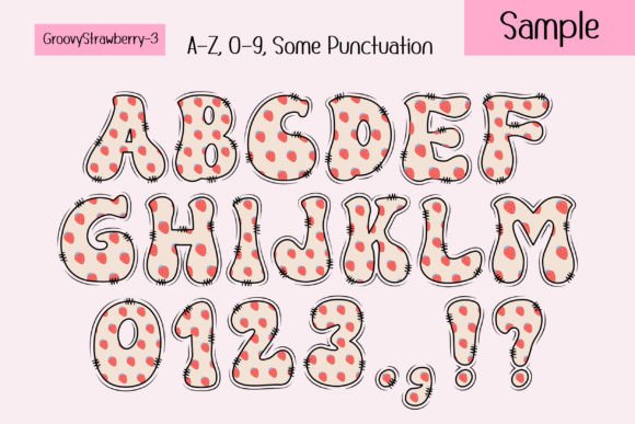Groovy Strawberry Font PNG with transparent background - Preview 4