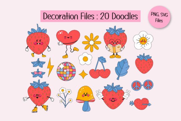 Groovy Strawberry Font PNG with transparent background - Preview 6
