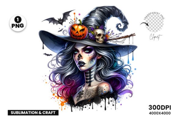 Halloween Witch Sublimation Clipart PNG Graphic by Arslan DigitalCraft ...
