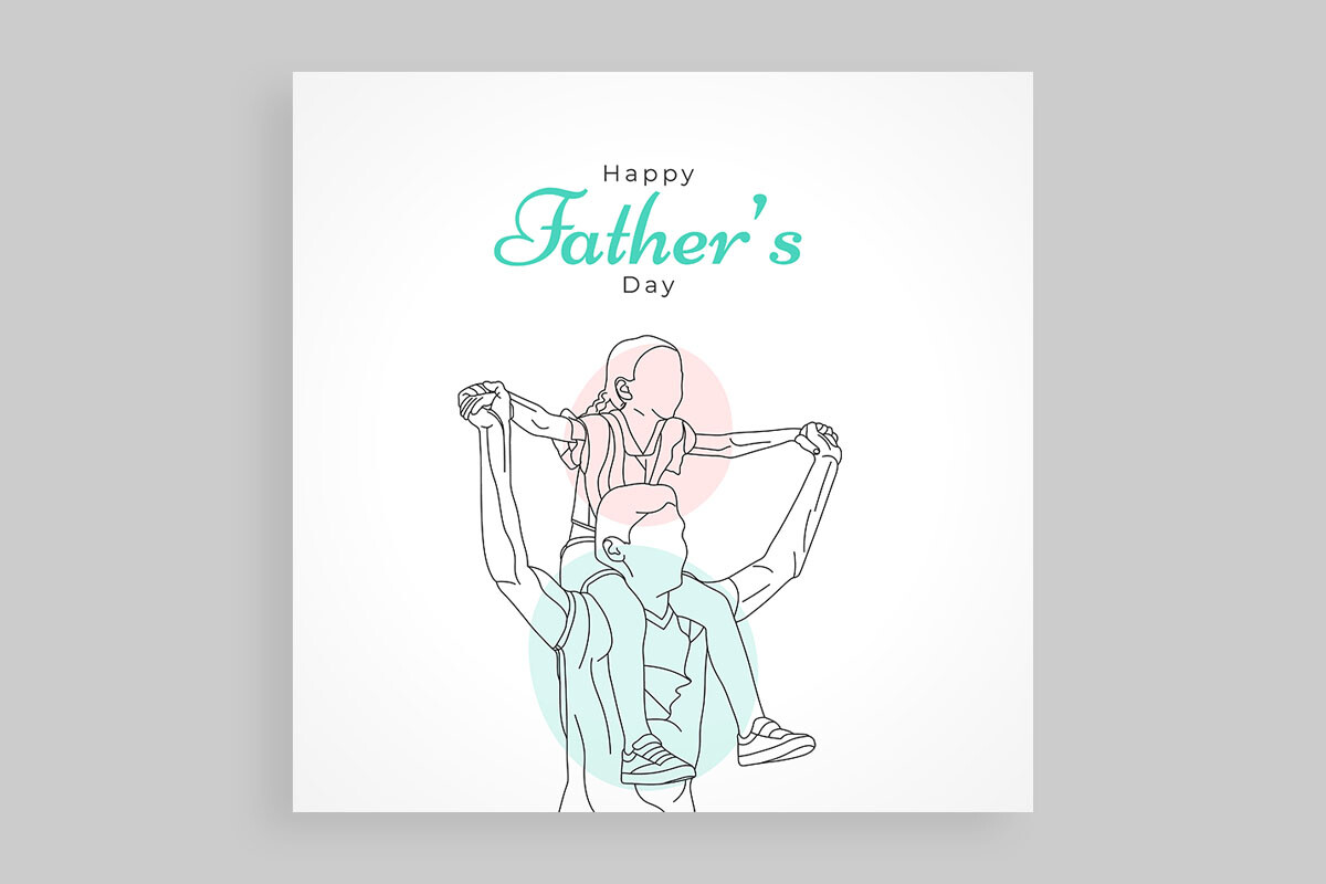 Happy Father's Day with Dad and Child