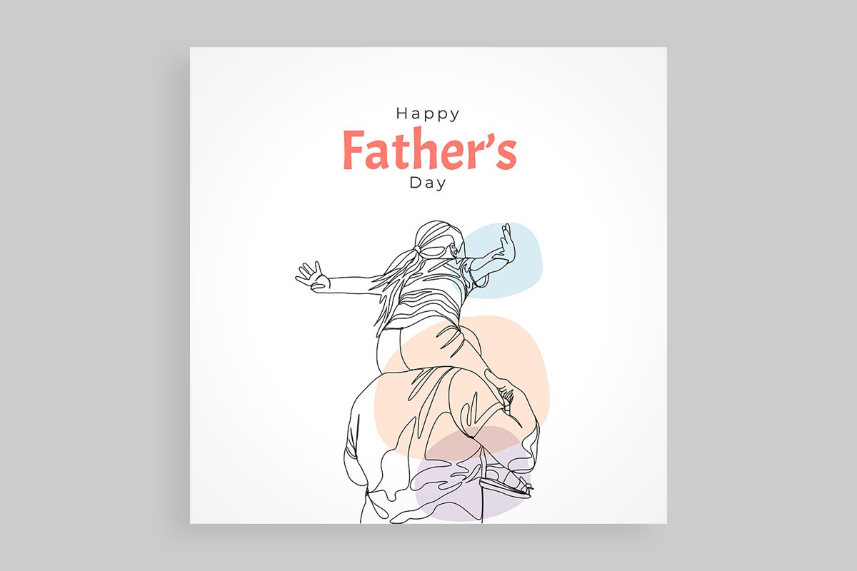 Happy Father's Day with Dad and Child