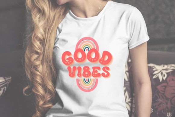 Retro Rainbow Font PNG with transparent background - Preview 5
