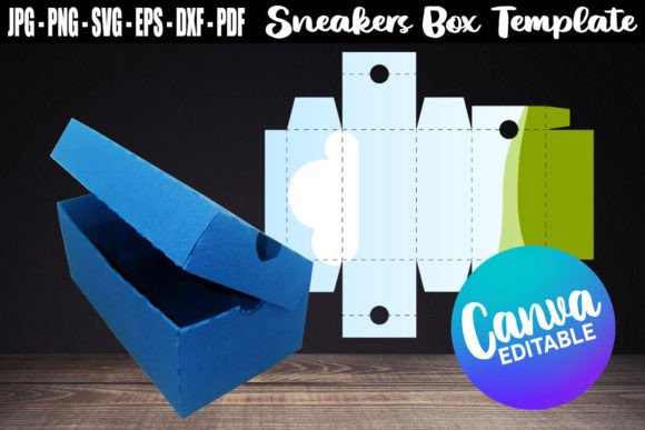 Sneakers Box Canva Template SVG