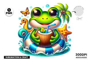 Summer Frog Sublimation Clipart PNG Graphic by Arslan DigitalCraft ...