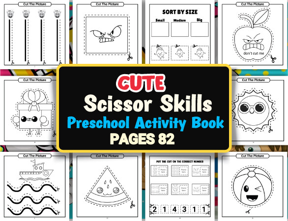 Toddler Scissor Skills Activity Book