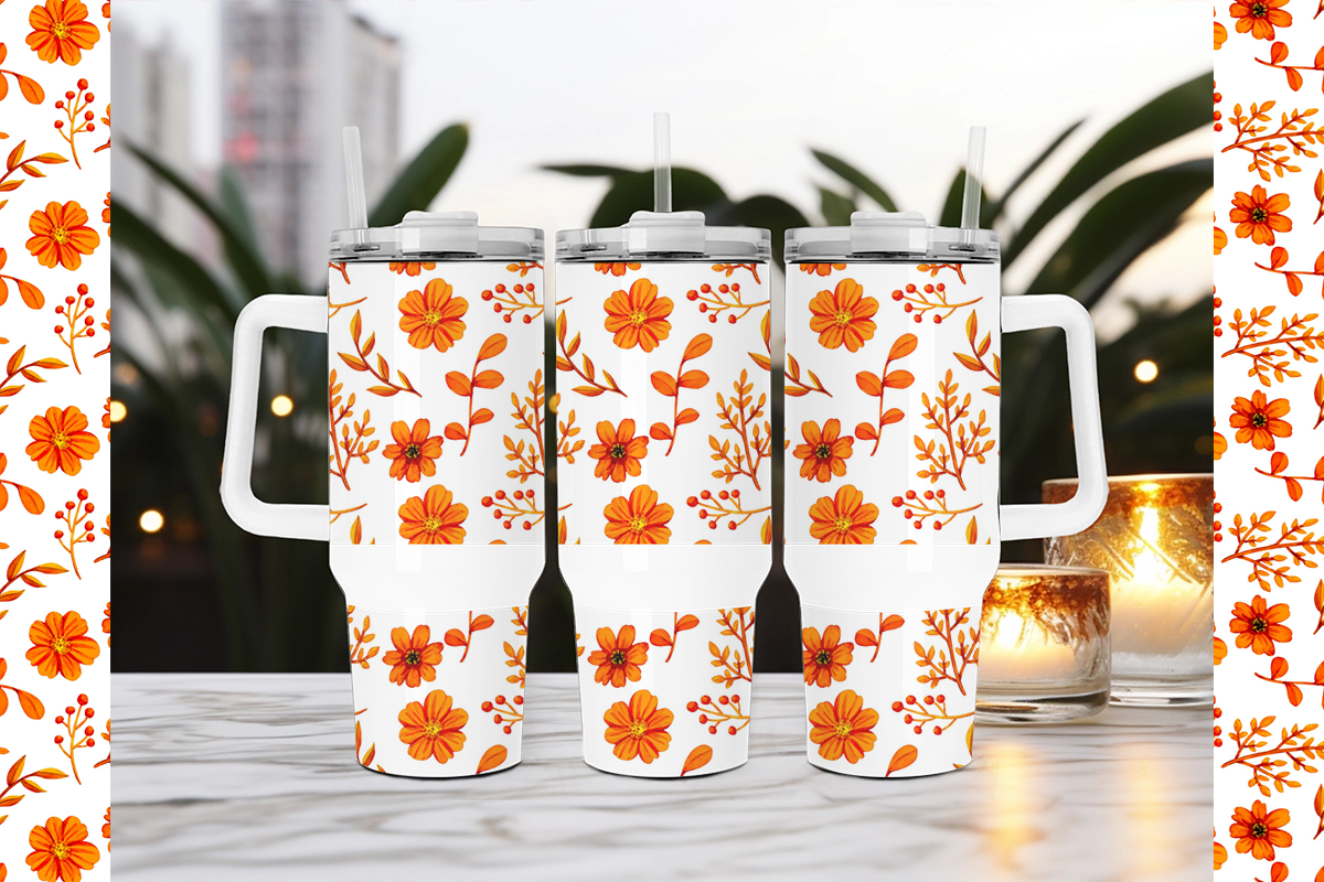 40 Oz Tumbler with Handle Canva Mockup