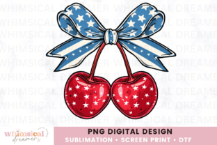 4th of July Coquette Cherry Bow Graphic by Whimsical Dreamer Designs ...