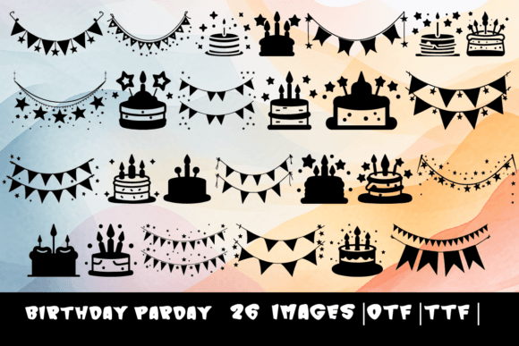 Birthday Party Dingbats Font By MOMAT THIRTYONE