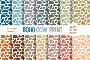 Boho Cow Print Digital Paper Pack Graphic by Sweet Creativities ...