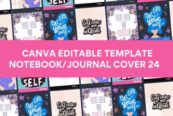 Mobile-editable Canva notebook and journal cover templates
