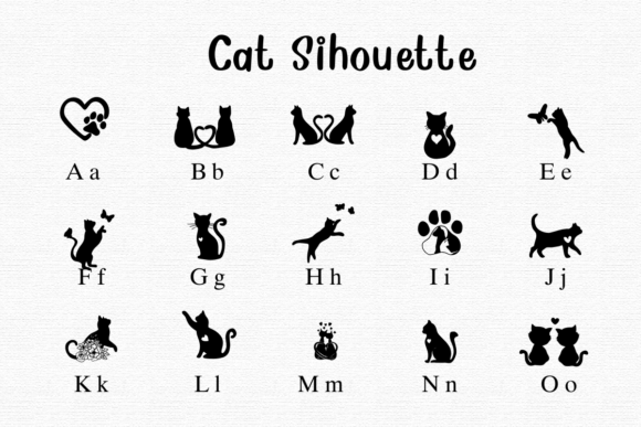Cat Silhouette Font - Preview 1