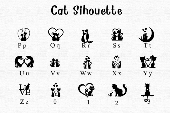 Cat Silhouette Font - Preview 2