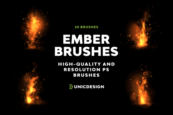 Ember Photoshop Brushes Gráfico Pinceles Por UnicDesign