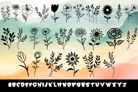 Flower & Leaves Font - Preview 1