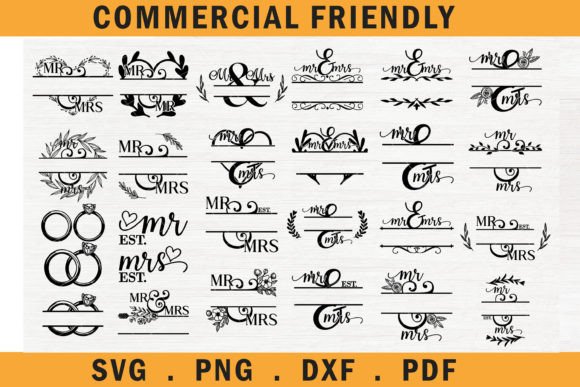 Mr and Mrs Monogram Bundle SVG,wedding