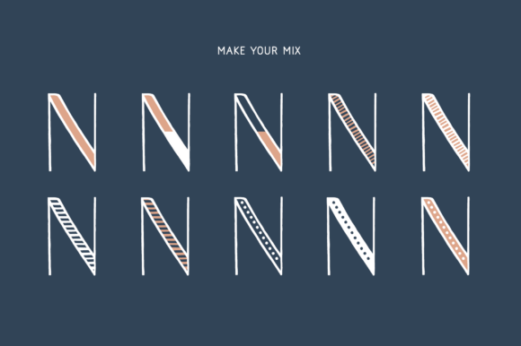Naive Inline Sans Font PNG with transparent background - Preview 2