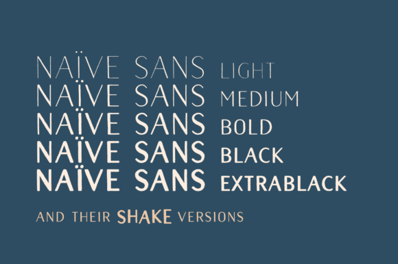 Naive Sans Shake Font PNG with transparent background - Preview 1