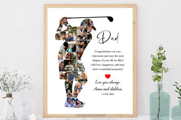 Personalized Dad Golfer Photo Collage