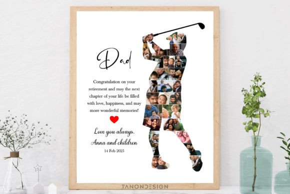 Personalized Dad Golfer Photo Collage