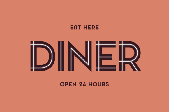Pontiac Inline Font PNG with transparent background - Preview 2