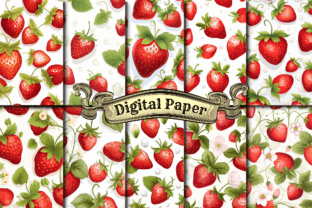 Strawberry Digital Paper Graphic by craftsmaker · Creative Fabrica