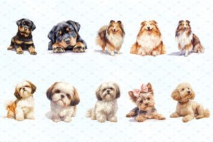 Watercolor Dog Breeds Clipart Svg Bundle Graphic by ArtCursor ...