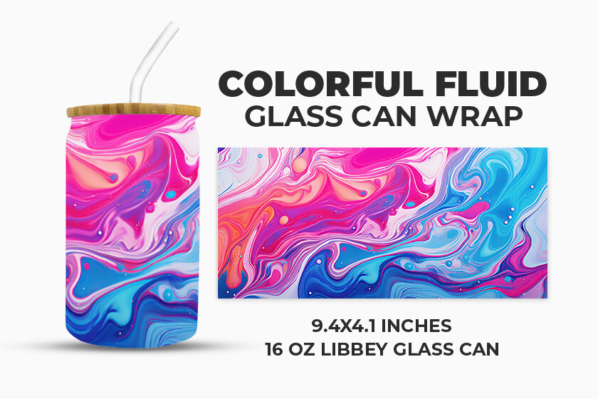 Colorful Fluid Glass Can Wrap Graphic by Creative World · Creative Fabrica