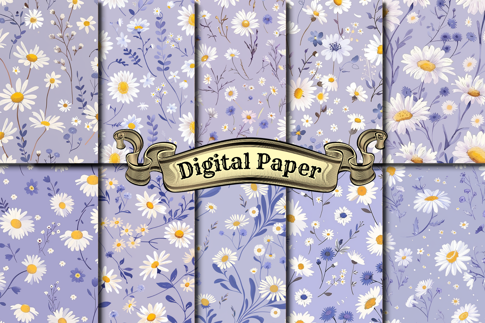 Daisy Digital Paper Graphic by craftsmaker · Creative Fabrica