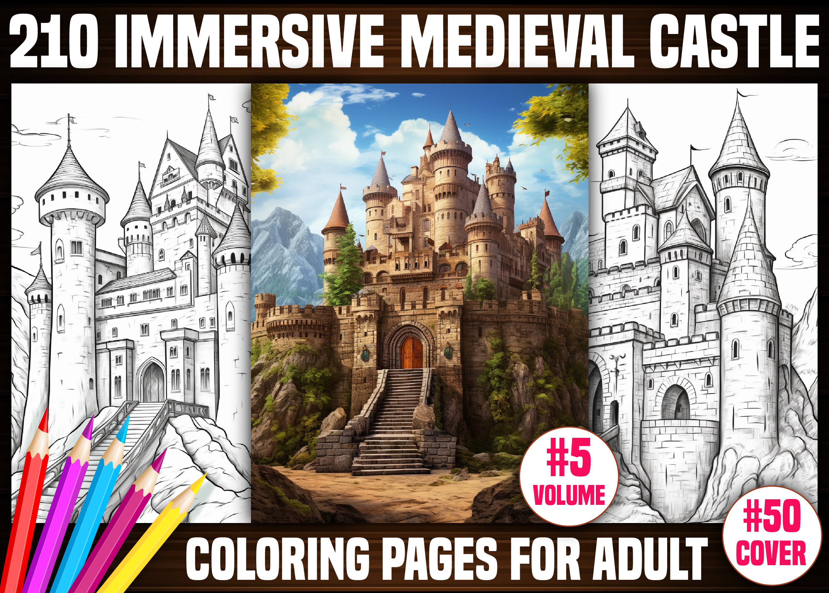 Immersive Medieval Castle Coloring Pages