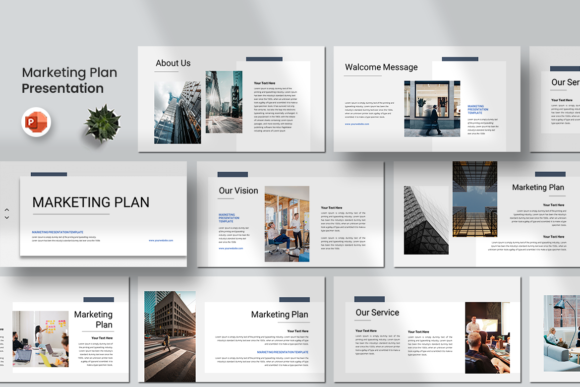 Plantilla de PowerPoint para el plan de marketing