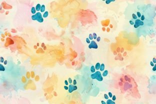 Paw Print Pattern Watercolor Seamless Graphic by Sun Sublimation ...