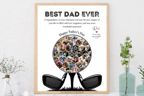 Personalized Dad Golfer Photo Collage