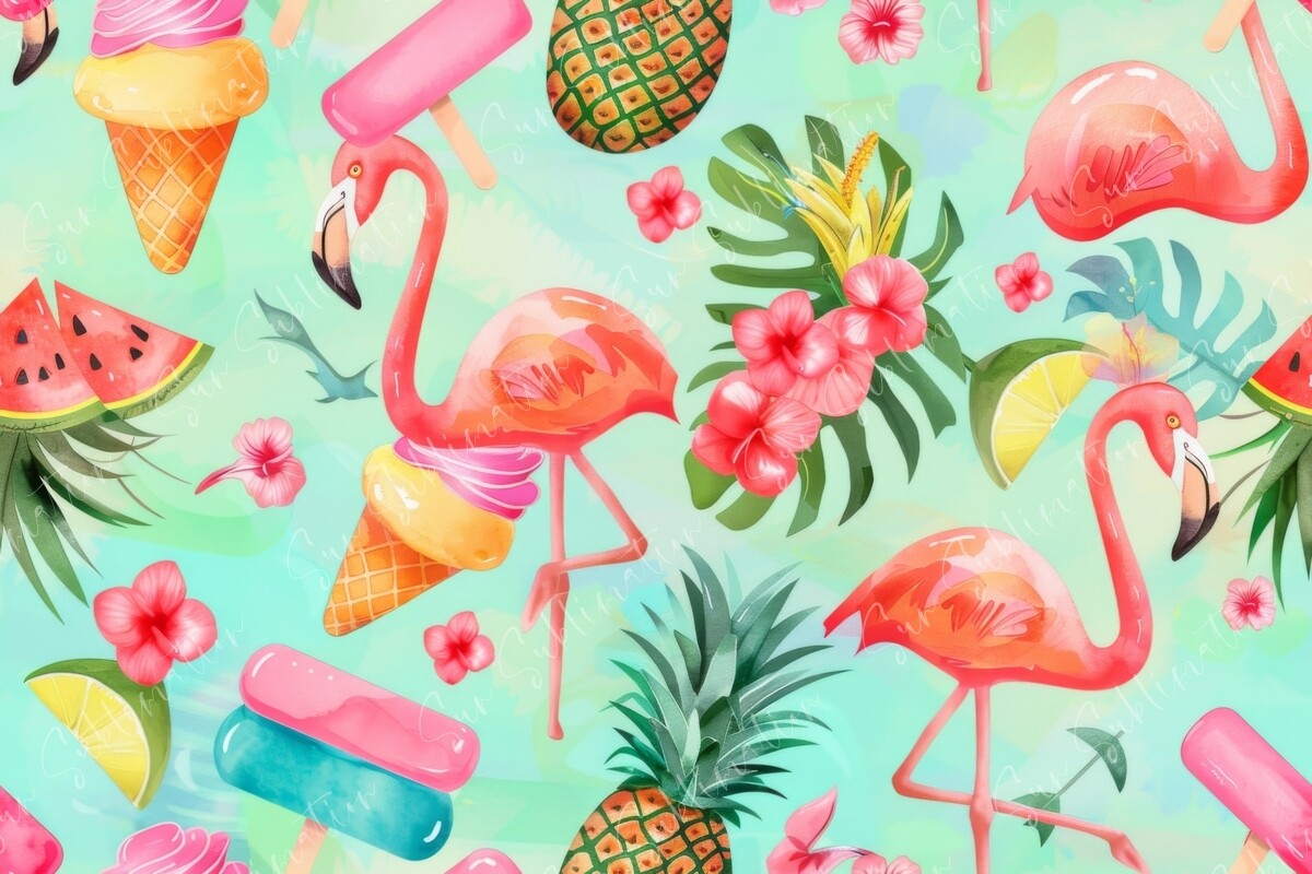 Tropical Summer Fun Pattern Graphic by Sun Sublimation · Creative Fabrica