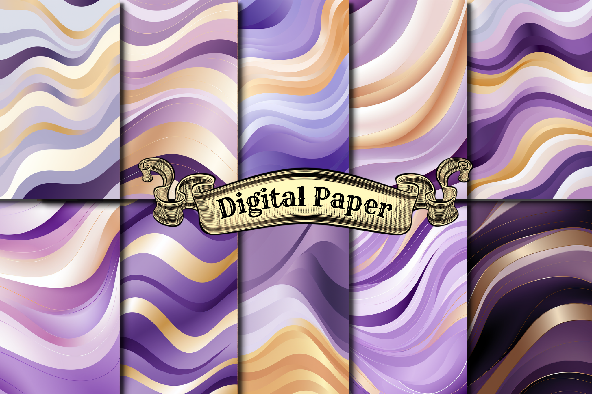Wave Digital Paper Graphic by craftsmaker · Creative Fabrica