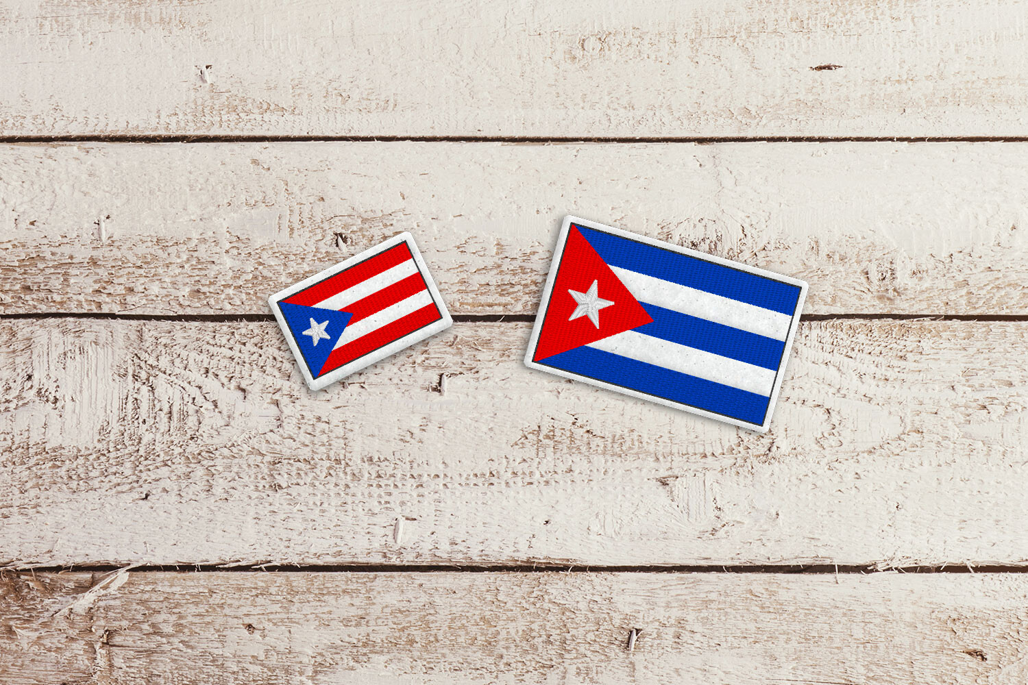 Cuba or Puerto Rico Flag Feltie Applique