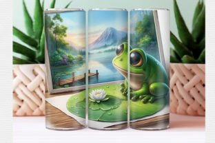 Cute Frog Tumbler Wrap PNG Graphic by Lazy Craft · Creative Fabrica