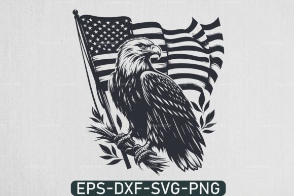 Eagle with American Flag Svg T-shirt Graphic Crafts By uzzalroyy9706