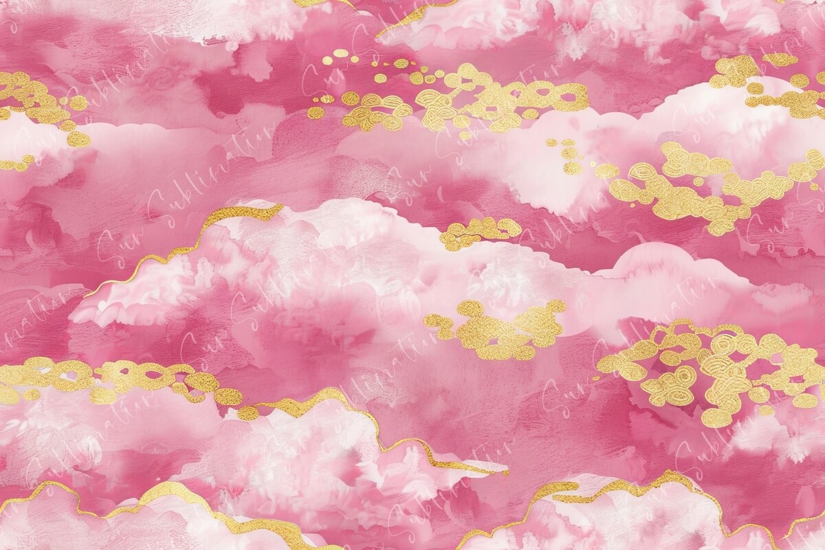 Pattern 46 Aut Elegant Pink and Gold Cloud Patterns Graphic by Sun Sublimation ...