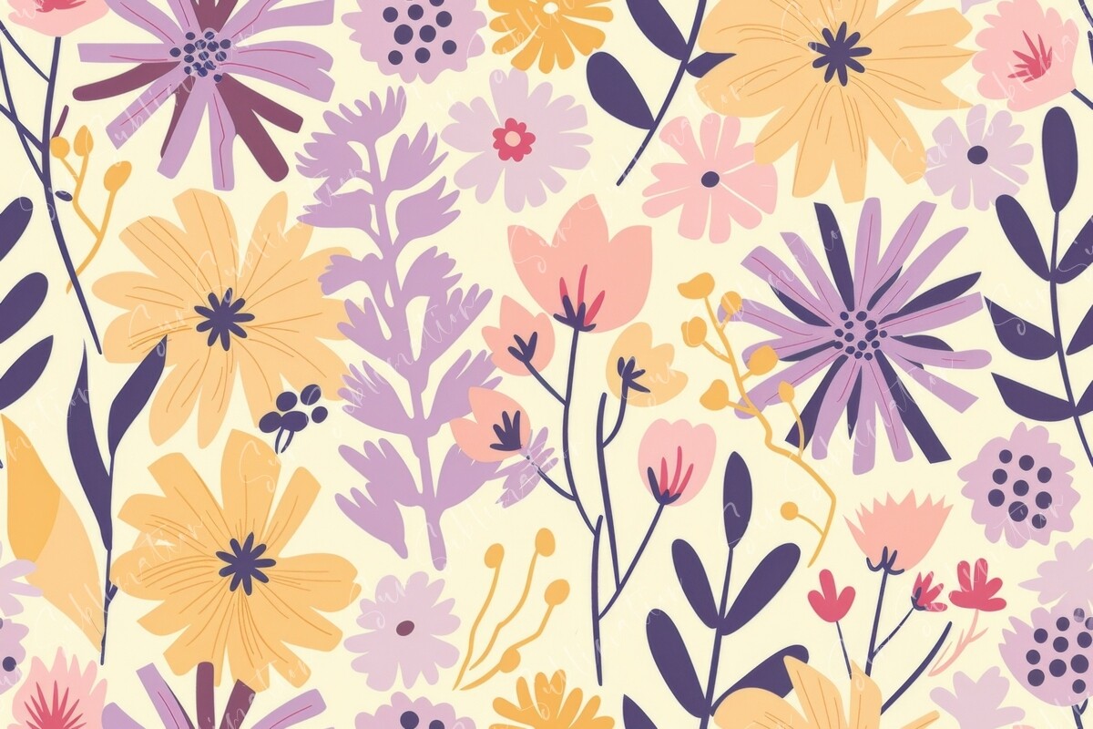 Floral Seamless Pattern with Pastel Graphic by Sun Sublimation ...
