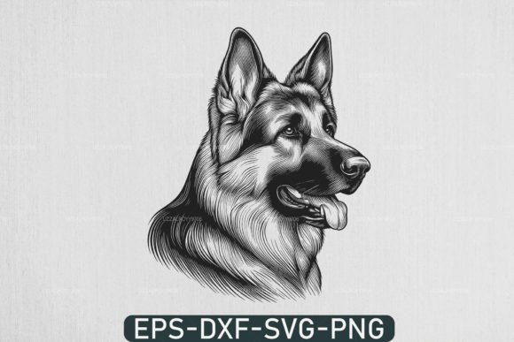 German Shepherd Svg, Dog Head Svg