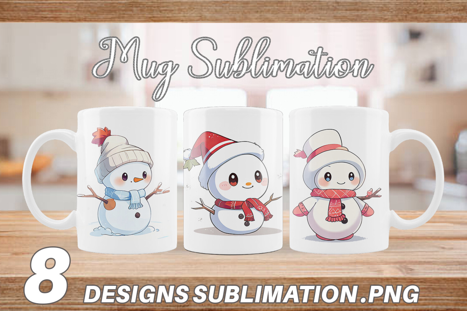 Mug Wrap Cute Snowman Graphic by Artnoy · Creative Fabrica