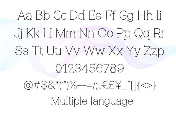 Smooth Lines Serif Font PNG with transparent background - Preview 3