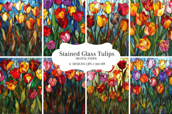 Stained Glass Tulip Background