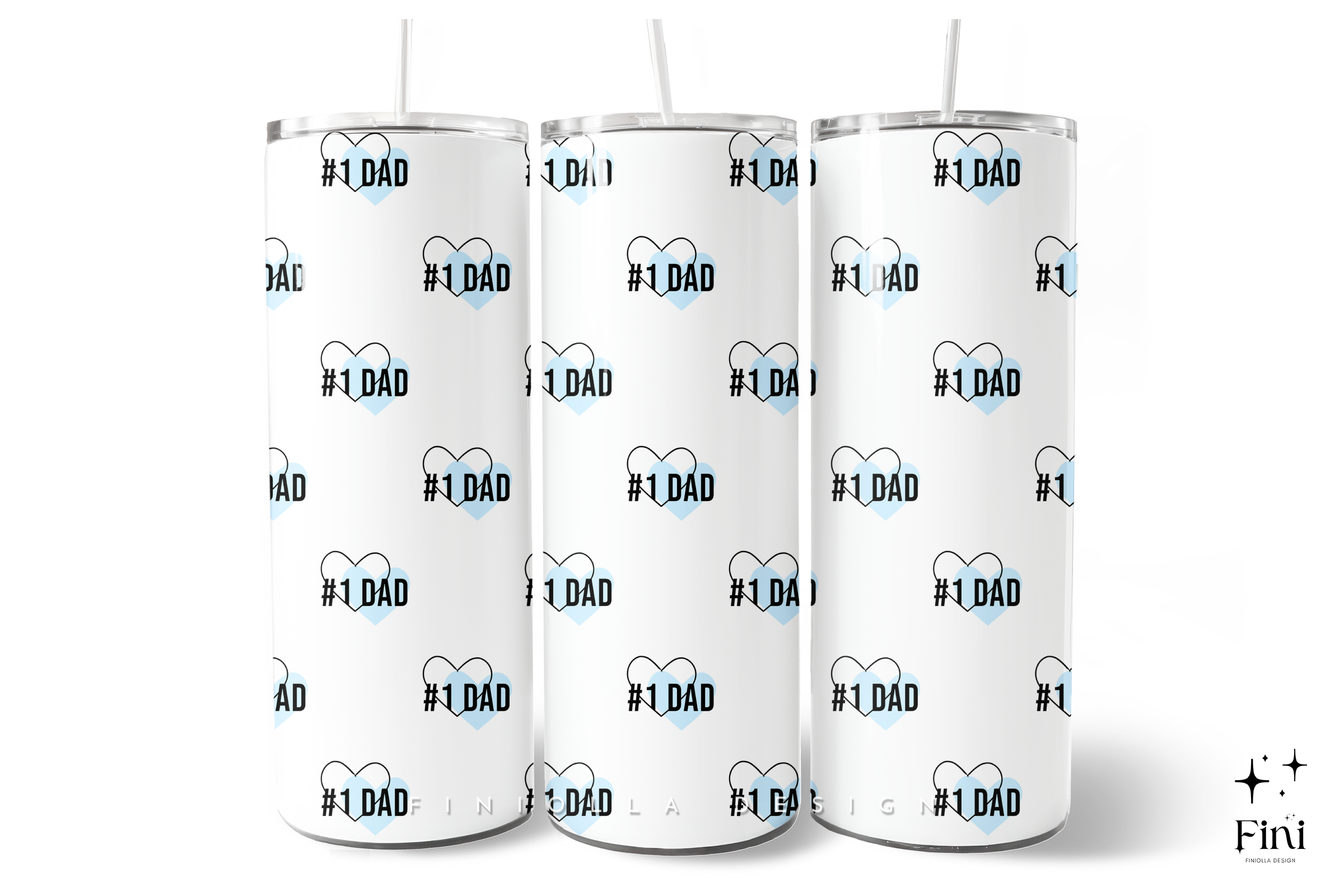 #1 Dad Father's Day Tumbler Wrap PNG Graphic by Finiolla Design ...