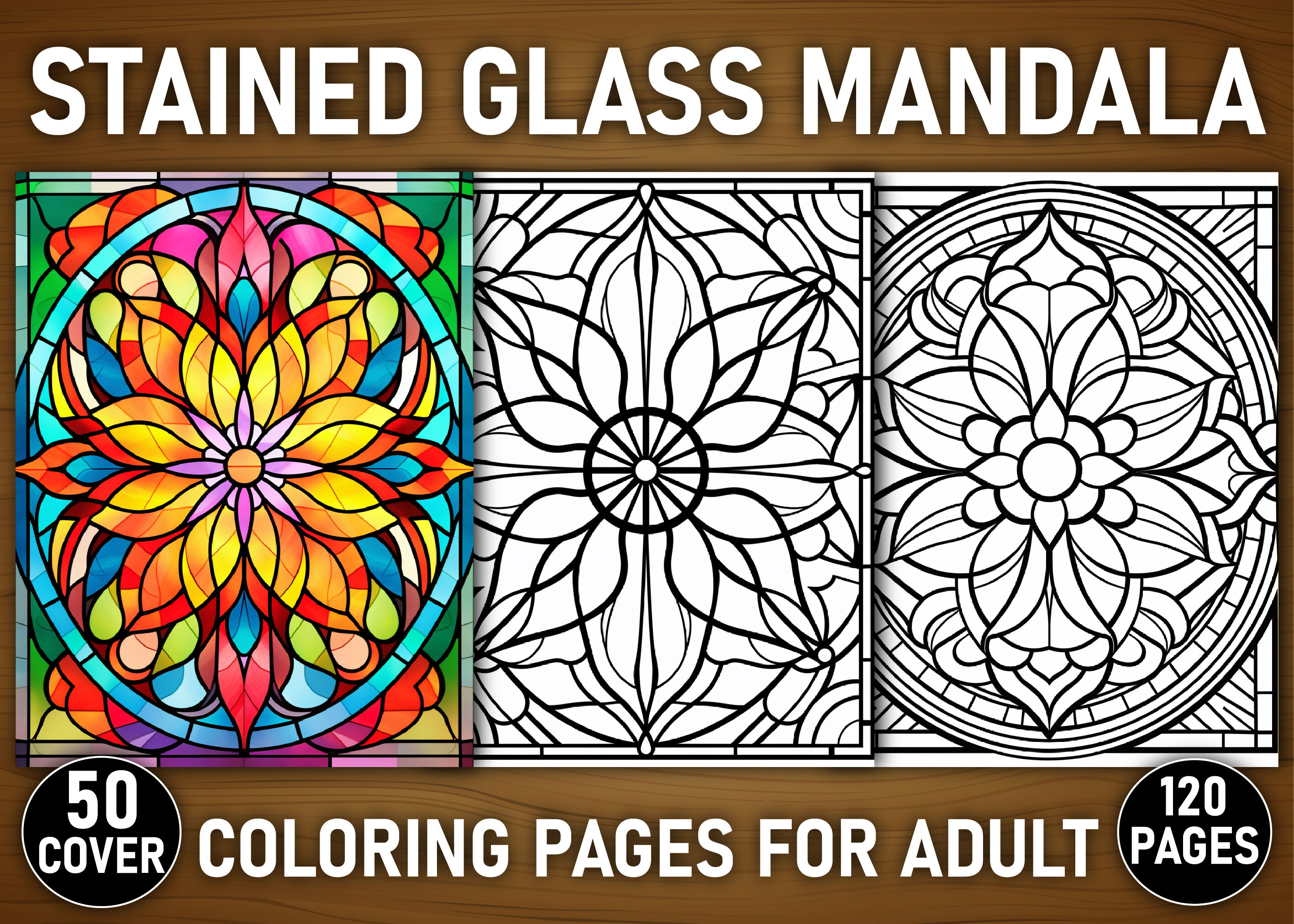 120 Stained Glass Mandala Coloring Pages