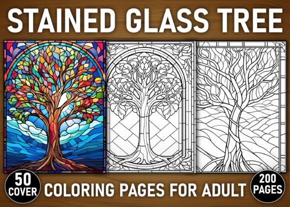 200 Stained Glass Tree Coloring Pages